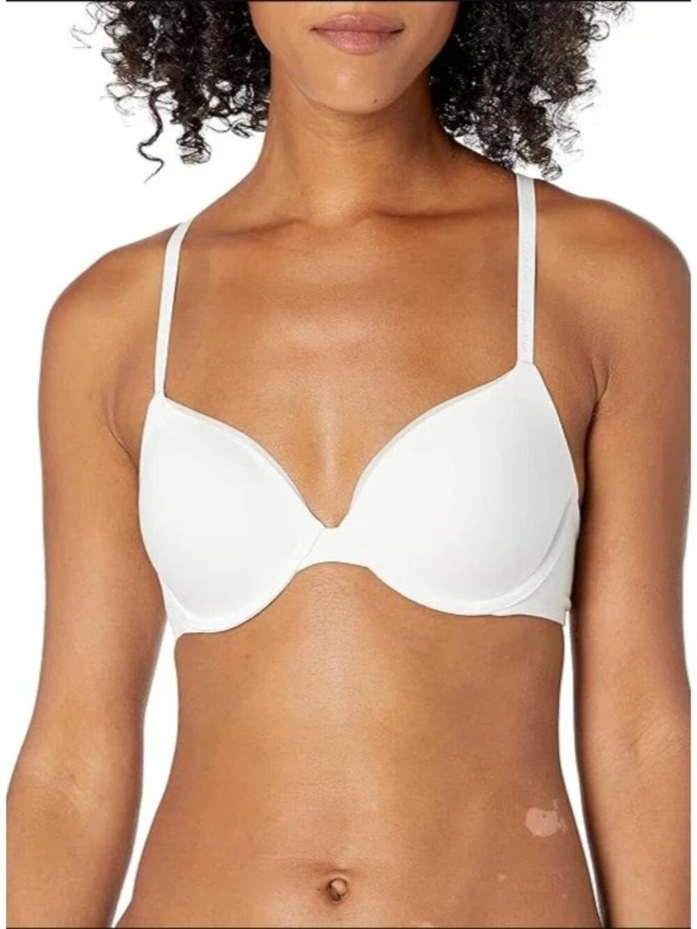Calvin Klein Women's Constant Convertible Strap Lightly Lined Demi Bra 38C WHITE